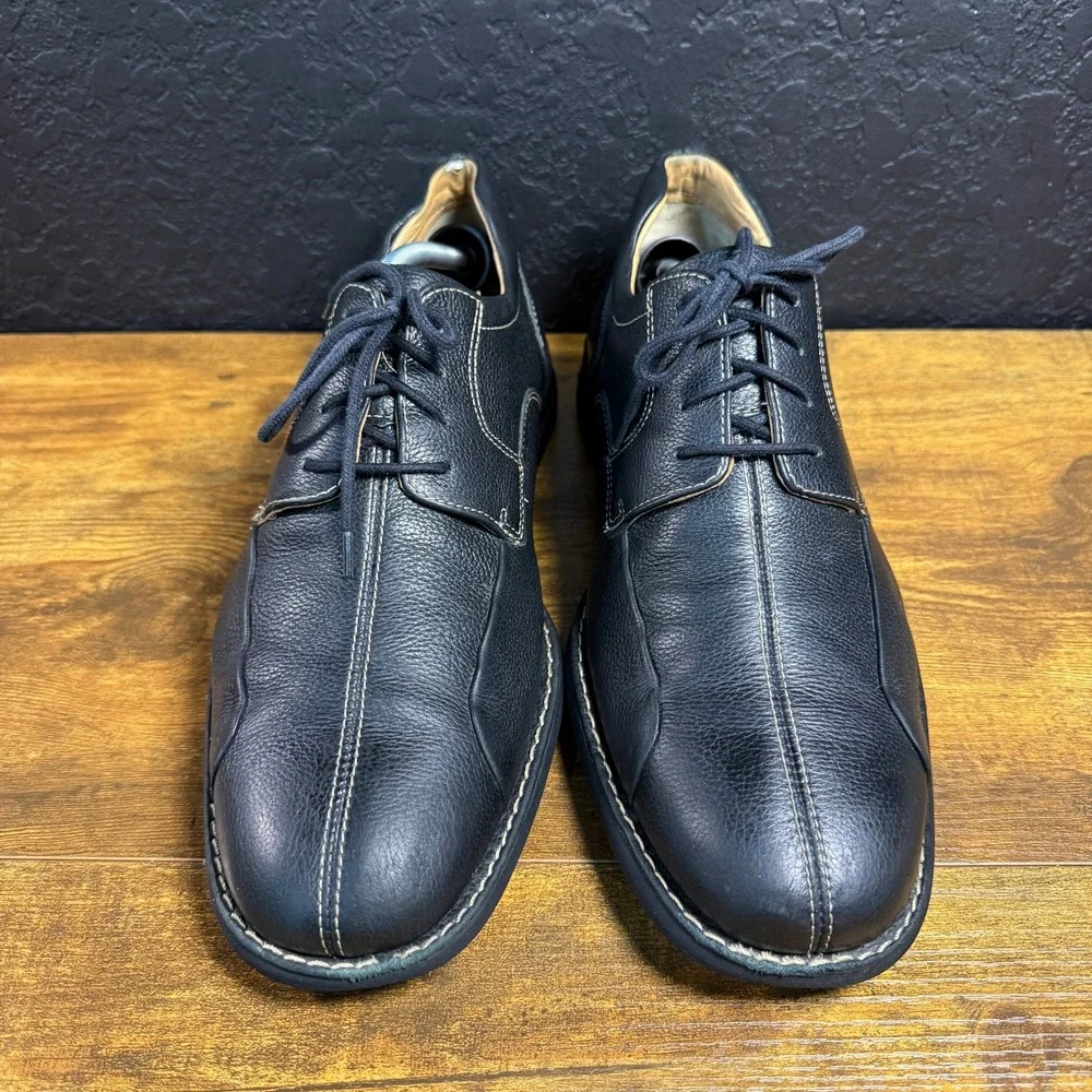Johnston & Murphy 20-7222 Black Pebbled Leather Oxford Mens 10.5W‎
